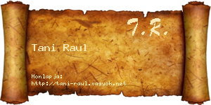 Tani Raul névjegykártya